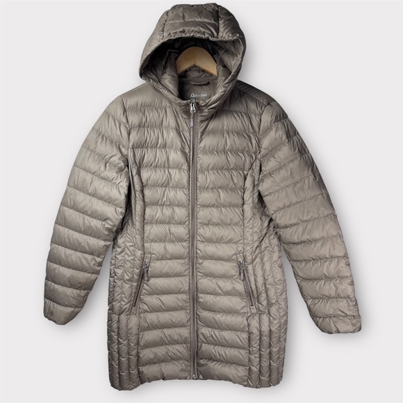 Aventure Jackets & Blazers - Hooded Lightweight Puffer Coat in Taupe